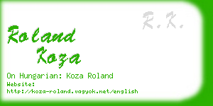 roland koza business card